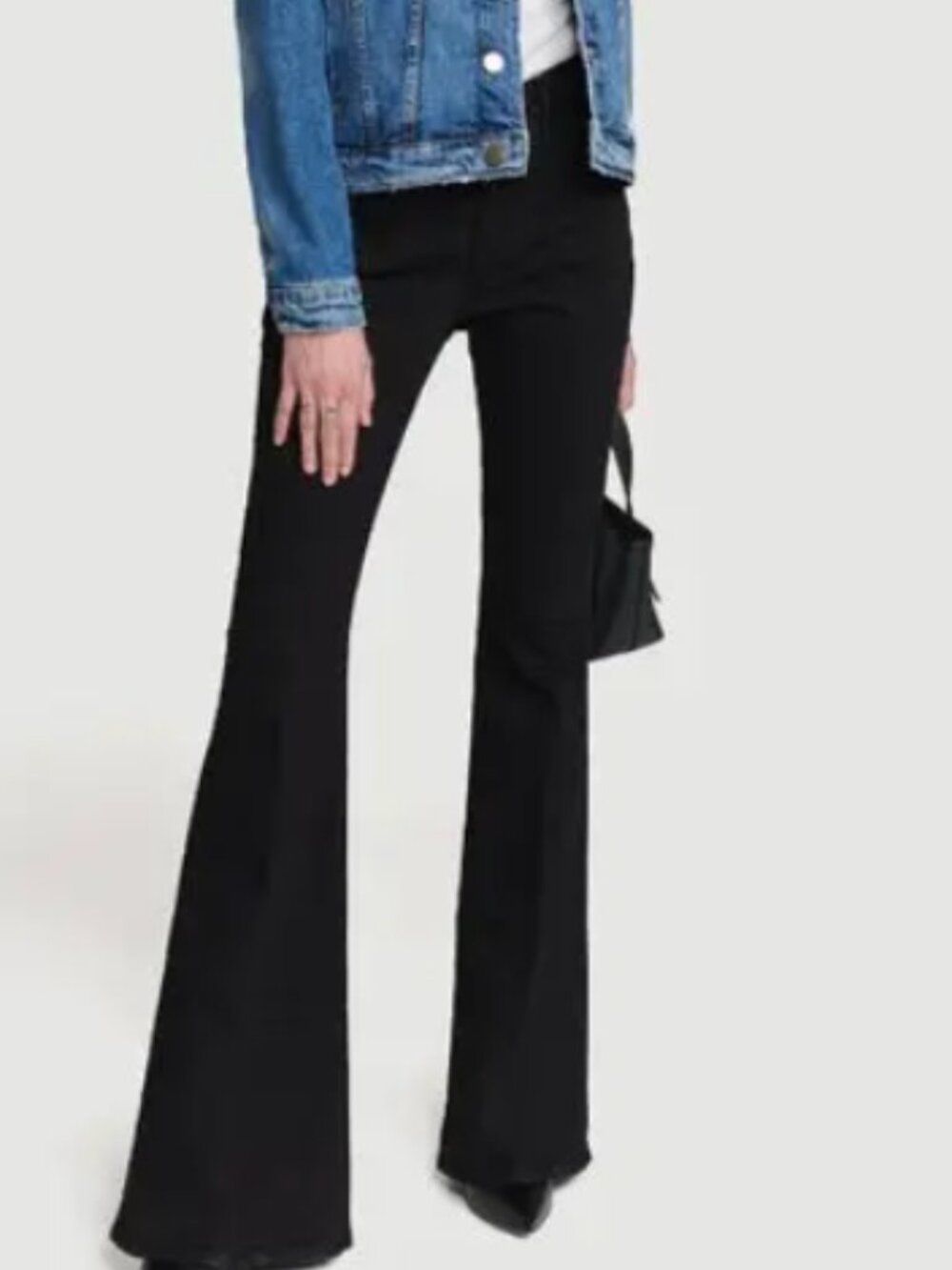 Frame Denim Le Pixie High Flare High-Rise Black Jeans Women's 24